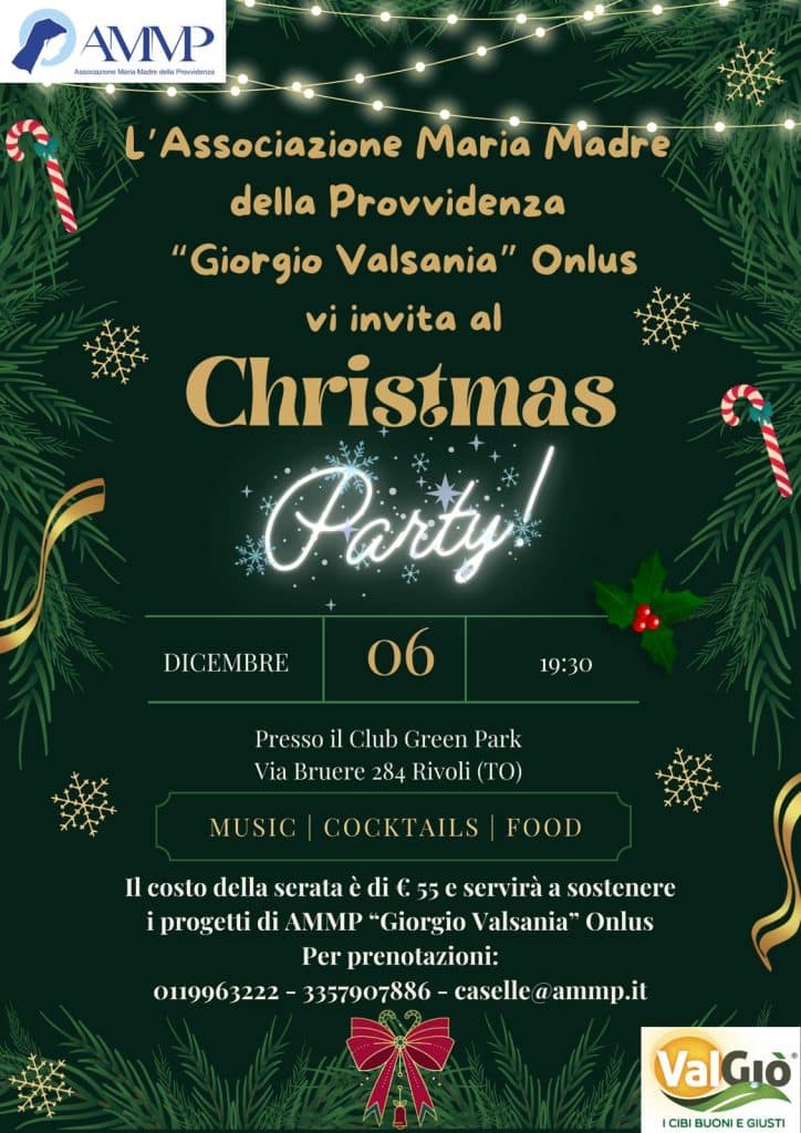 Associazione MariaMadre della Provvidenza OdV - Giorgio Valsania Onlus - Locandina Christmas Party 2024